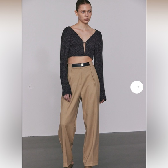 Source Unknown Pants - Lock Belted Wide Tapered Trousers, Parchment